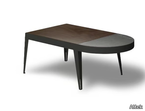 WEST COAST - Square aluminium and wood coffee table _ Altek