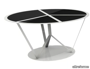 PACE - Round glass and aluminium table _ altreforme