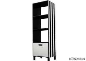 SIMBOLO - Open double-sided aluminium bookcase with drawers _ altreforme