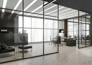 SMARTIA P100 SLIM - Glass and aluminium office partition _ Alumil