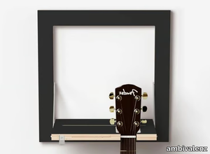 FLÄPPS GUITARHÄNG 40x40-1 - BLACK - Folding plywood wall shelf _ ambivalenz