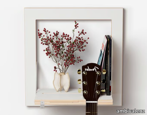 FLÄPPS GUITARHÄNG 40x40-1 - WHITE - Folding plywood wall shelf _ ambivalenz