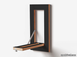 FLÄPPS HÄNGRAIL 20x40-1 - BLACK - Wall-mounted plywood coat rack _ ambivalenz