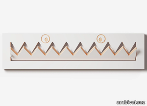 FLÄPPS MONSTERHÄNG 80x20-1 - WHITE - Wall-mounted plywood coat rack _ ambivalenz