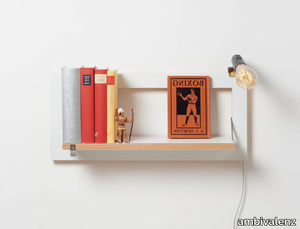 FLÄPPS 60x27x1 - WHITE - Folding plywood wall shelf _ ambivalenz