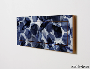 FLÄPPS 80x27x1 - BUBBLES INDIGO - Folding plywood wall shelf _ ambivalenz