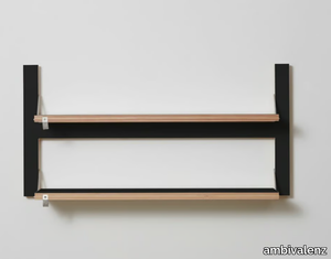 FLÄPPS 80x40x2 - BLACK - Plywood office shelving _ ambivalenz