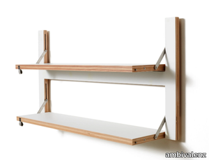 FLÄPPS 80x40x2 - WHITE - Plywood office shelving _ ambivalenz