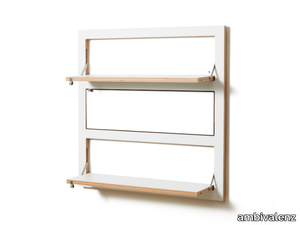 FLÄPPS 80x80x3 - WHITE - Plywood office shelving _ ambivalenz