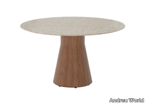 REVERSE WOOD OUTDOOR ME15102 - Round table with iroko base _ Andreu World