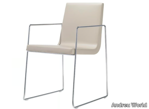 LINEAL COMFORT SO0595 - Stackable sled base upholstered chair _ Andreu World