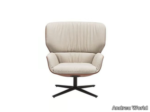 NUEZ LOUNGE BIO BU2742 - Swivel armchair with 4-spoke base high-back _ Andreu World