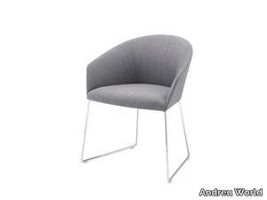 BRANDY SO2993 - Sled base upholstered chair with armrests _ Andreu World