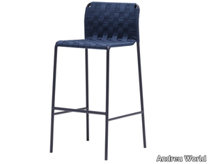 COSTA BQ0273 - High aluminium stool with footrest _ Andreu World