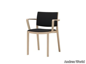 DUOS SO2753 - Upholstered wooden chair with armrests _ Andreu World