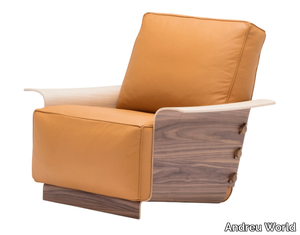 FOREST CLUB - Leather armchair with armrests _ Andreu World