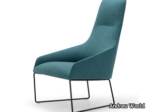 ALYA BU1538 - Sled base upholstered armchair with armrests _ Andreu World