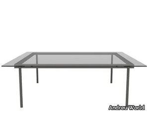 ELEMENT TABLE - Square glass coffee table _ Andreu World