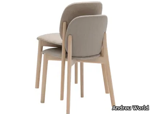 SOLO CHAIR SI3020 - Stackable solid wood chair with integrated cushion _ Andreu World