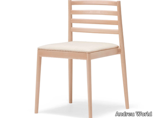 LAKE SI0654 - Stackable wooden chair with integrated cushion _ Andreu World