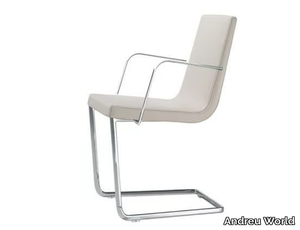 LINEAL COMFORT SO0568 - Cantilever upholstered chair with armrests _ Andreu World