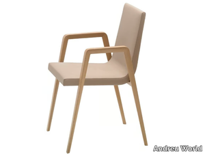 LINEAL COMFORT SO0607 - Upholstered wooden chair with armrests _ Andreu World