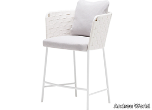 MARINA BQ0290 - High aluminium stool with footrest _ Andreu World