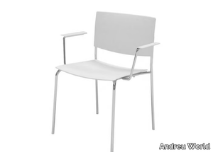 SIT SO1202 - Stackable open back technopolymer chair with armrests _ Andreu World