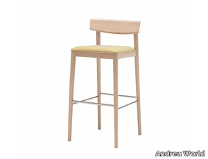 SMART BQ0649 / BQ0659 - High beech stool with integrated cushion with back _ Andreu World