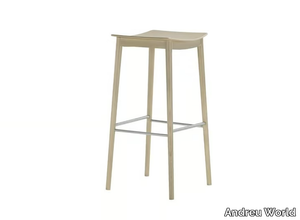 SMILE BQ0329 / BQ0351 - High beech barstool with footrest _ Andreu World