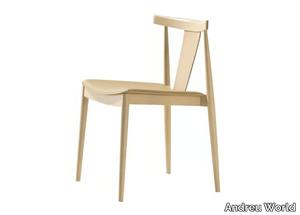 SMILE SI0326 - Stackable open back beech chair with integrated cushion _ Andreu World