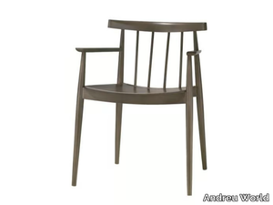 SMILE SO0333 - Open back beech chair with armrests _ Andreu World