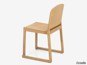 AVA - Stackable sled base solid wood chair _ Anesis