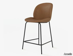 KELLI - High leather stool with footrest _ Anesis