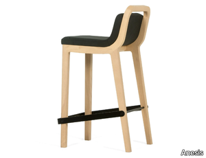 IRIDA - Upholstered ash stool with footrest _ Anesis