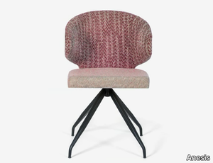 QUARTETTA - Swivel trestle-based fabric chair with armrests _ Anesis