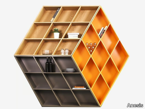 RUBIKA - Open solid wood bookcase _ Anesis