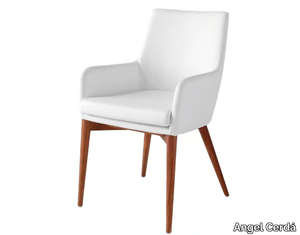 4006 - Imitation leather chair with armrests _ Angel Cerdá