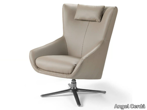 5044 - Swivel Imitation leather armchair with armrests with 4-spoke base _ Angel Cerdá