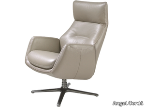 5092 - Recliner swivel leather armchair with armrests _ Angel Cerdá