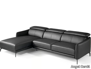 6041 - Leather sofa with chaise longue _ Angel Cerdá