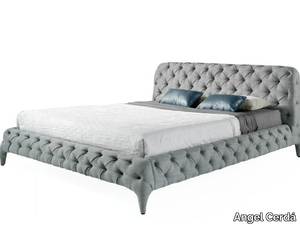 7029 - Upholstered fabric double bed with tufted headboard _ Angel Cerdá