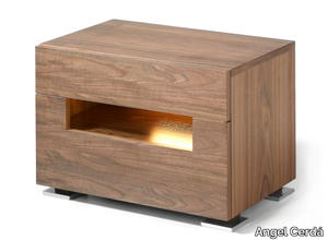 7065 - Rectangular walnut bedside table with drawers _ Angel Cerdá