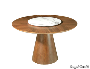 1016 - Round wooden dining table with Lazy Susan _ Angel Cerdá