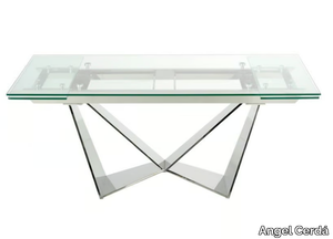 1027 - Extending rectangular glass and steel table _ Angel Cerdá