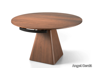 1081 - Extending round walnut dining table _ Angel Cerdá