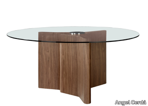 1098 - Round wood and glass dining table _ Angel Cerdá