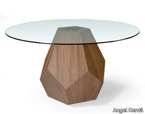 1093 - Round wood and glass dining table _ Angel Cerdá