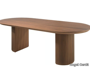 1104 - Oval wood veneer table _ Angel Cerdá