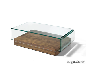 2004 - Rectangular wood and glass coffee table with storage space _ Angel Cerdá